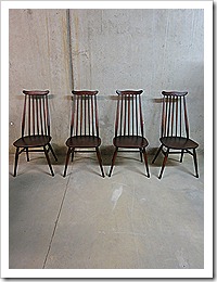 Vintage design spijlenstoelen highback dining chairs Ercol Goldsmith 