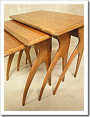 vintage design nesting tables miniset bijzettafeltjes Deense stijl