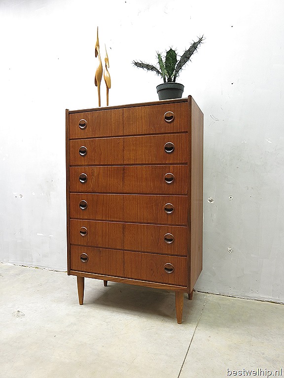 Mid century design cabinet chest of drawers , vintage design ladenkast XL