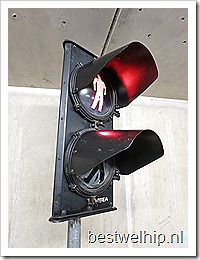 Industrieel stoplicht ATEA vintage retro traffic light