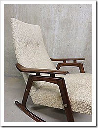 Deense vintage schommelstoel lounge stoel, Danish rocking chair vintage design