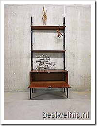 Vintage design boekenkast wandsysteem wandmeubel Webe Louis van Teeffelen wall unit