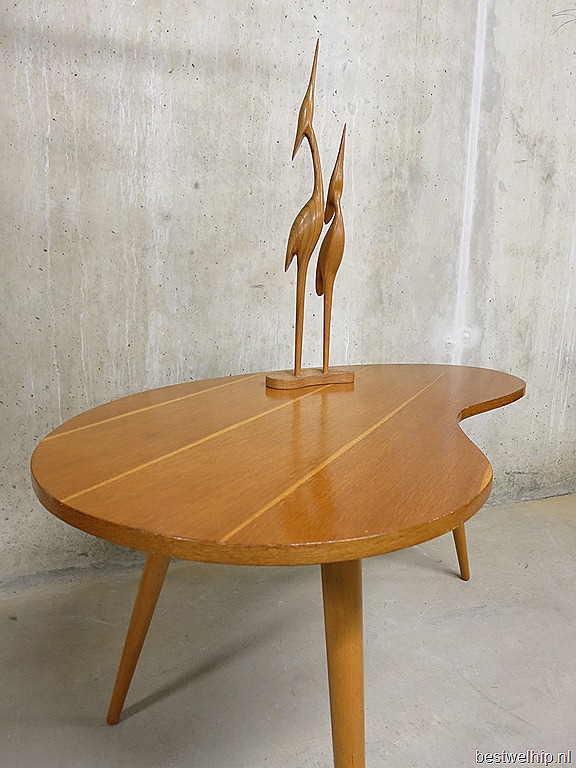 patrouille Kietelen Draaien Mid century kidney shaped coffee table/ salontafel niervormig | Bestwelhip