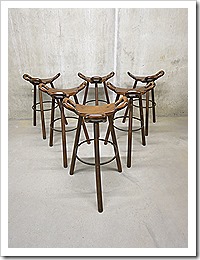 Spanish stools Mid century design stool stoere vintage krukken bar kruk