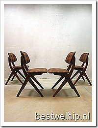 Webe vintage design eetkamer stoelen Louis van Teeffelen dinner chairs