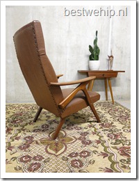 retro vintage lounge stoel rook stoel skai leer jaren 50 60 easy chair
