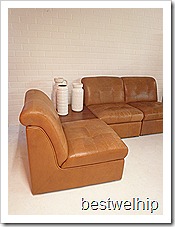 vintage retro leren lounge bank sofa leather 