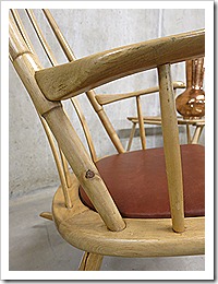 Deense houten schommelstoel rocking chair Danish