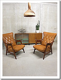 Scandinavische vintage lounge fauteuils / chairs Danish style
