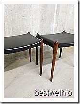Niels O. Møller, J.L Møllers Møbelfabrik vintage design kruk deens stool danish