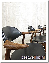 Vintage koehoorn stoelen Tijsseling Dutch design cowhorn chairs 