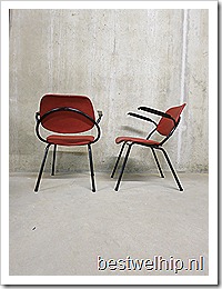 retro vintage stoelen fauteuils industrieel buisframe Marko 