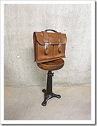 Vintage leren schooltas / schoolbag