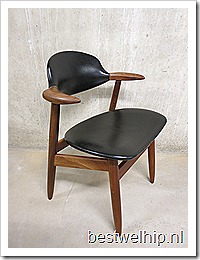 Vintage koehoorn stoel Tijsseling Dutch design cowhorn chair