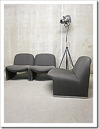 Vintage lounge fauteuils bank sofa Ciancarlo Piretti voor Castelli