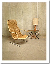 rotan vintage lounge fauteuil Dirk van Sliedrecht