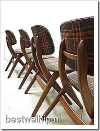 Webe vintage design eetkamer stoelen Louis van Teeffelen dinner chairs