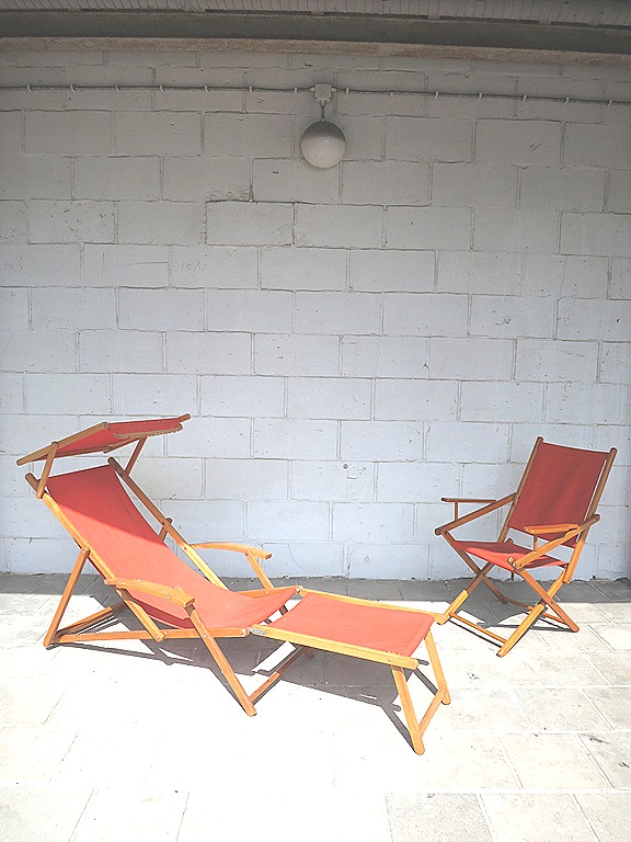 plaats Negen Verlichten Vintage strandstoelen jaren 50 beach chairs retro | Bestwelhip