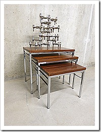 Vintage design bijzettafeltjes miniset nesting tables