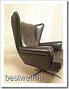 retro vintage draaifauteuil skai leer oor stoel wingback chair