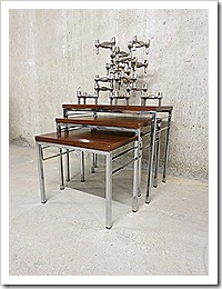 Vintage design bijzettafeltjes miniset nesting tables