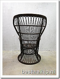 Rohé Noordwolde Rattan Peacock Chair (Gio Ponty style) rotan fauteuil