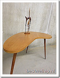  Mid century kidney shaped coffee table/ salontafel niervormig