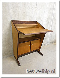 Mid century vintage design secretaire bureau kast cabinet ‘Pinguin’
