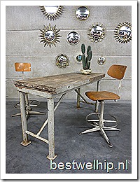 Werkbank tafel industrieel bureau desk table side table Industrial