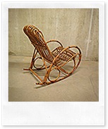 mid century rocking chair vintage design, vintage retro schommelstoel rotan, bamboe