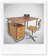 Industrieel vintage bauhaus school bureau, Bauhaus desk