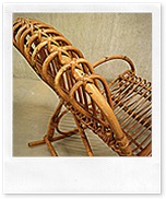 Rohe vintage rattan bamboe rocking chair schommelstoel 