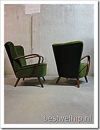 Mid century design arm chairs clubfauteuils lounge chairs