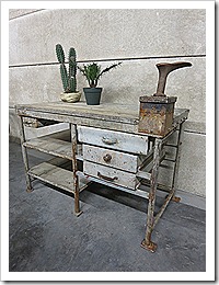 Werkbank tafel bureau industrieel desk Industrial vintage