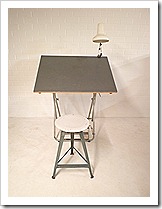 industriele vintage tekentafel bureau, industrial vintage drawing table desk