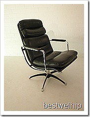 leren lounge stoel fauteuil sterpoot Eames stijl