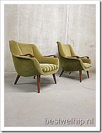 Vintage lounge chairs /easy chairs jaren 50