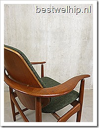 Danish Modern dining chairs Hovman Olsen armchair, H. Olsen vintage design stoel 