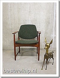 Danish Modern dining chairs Hovman Olsen armchair, H. Olsen vintage design stoel 