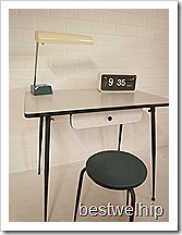 vintage industrial desk table, vintage tafel industrieel formica blad