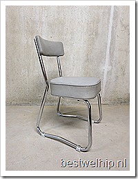 vintage design chromen buizen stoel industrieel Gispen stijl, Industrial vintage chair Gispen style