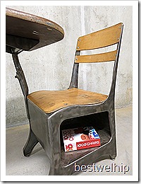 industrial chair old school desk vintage design, vintage stoel schoolbank industrieel 