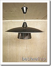 vintage retro hanglamp jaren 50 60 industrieel Dutch design Philips Louis Kalff Pilastro