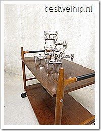 Danish vintage design trolley bijzettafel side table