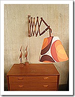 houten vintage retro schaarlamp scissor lamp