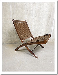 Vintage folding rope chair Hans Wegner Danish style