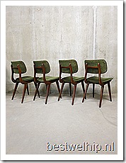 Vintage mid century design dinner chairs eetkamer stoelen Deense stijl retro