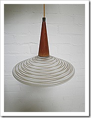 Deense vintage retro glazen hanglamp, pendant light