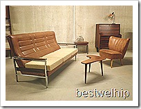 retro vintage skai leren bank industrieel, vintage sofa industrial sixties
