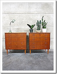 Danish mid century design cabinet drawers , Deense vintage ladenkast